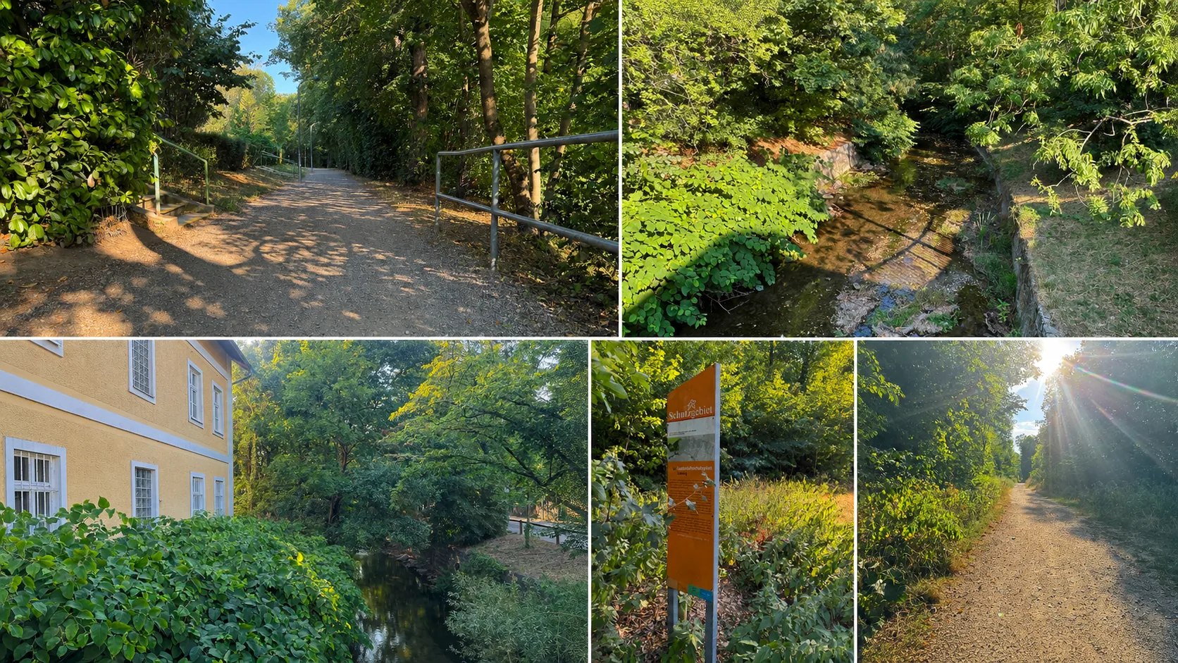 Liesingbach stream and green trails around Hotel Altmann